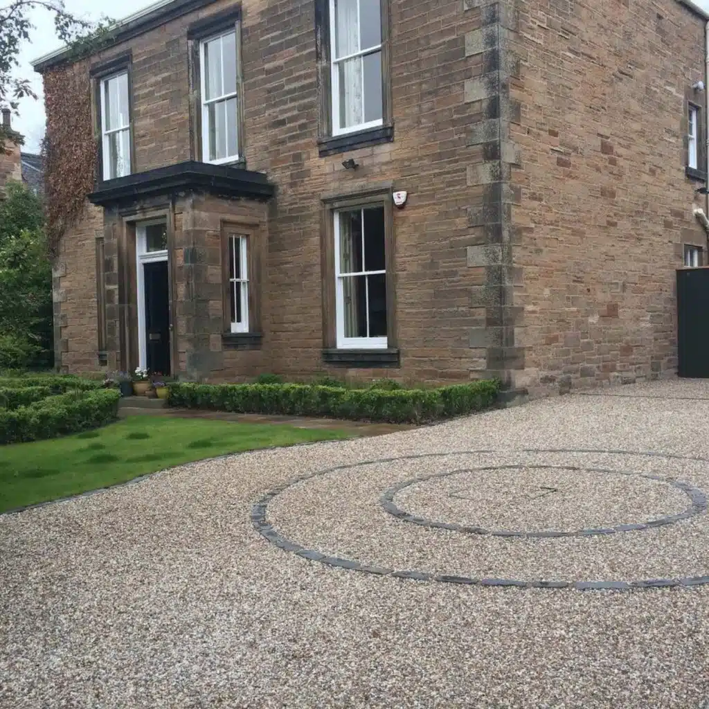 RKG driveway project with block paving and shingle border